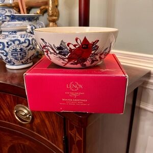 NIB Lenox Winter Greetings Sentiment Bowl